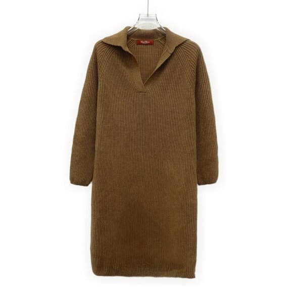 Max Mara dark brown wool knit dress - www.antelopusenergy.com